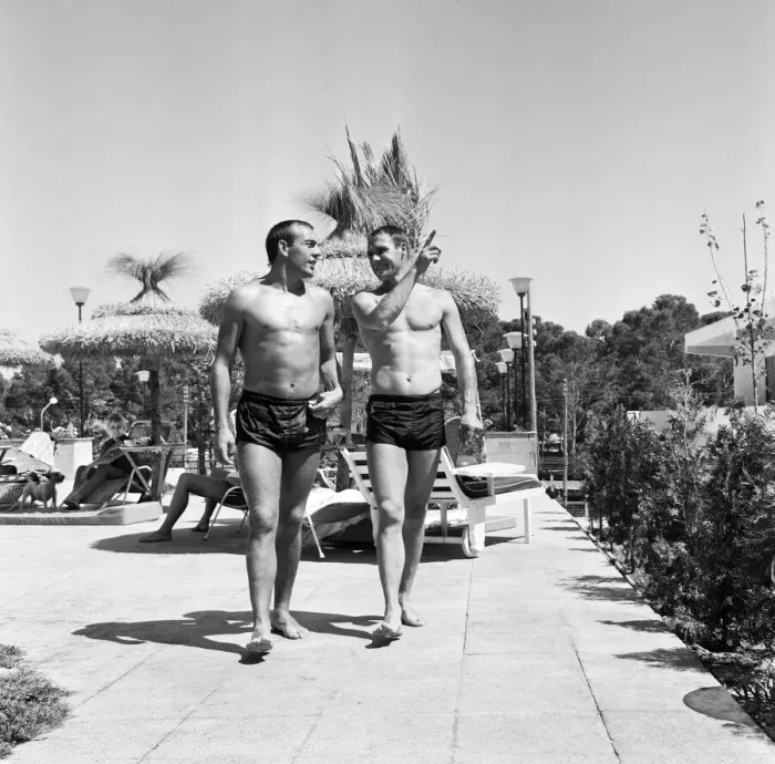 Framed Print : Footballer Ray Wilson takes a holiday in Majorca with his family after his transfer