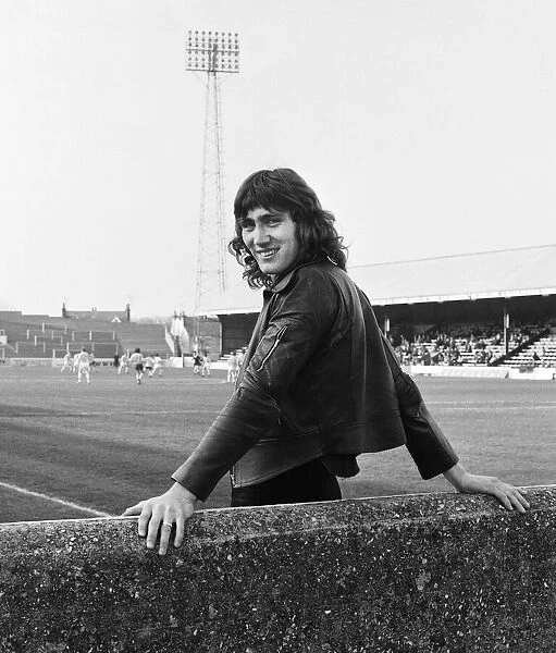 Footballer Robin Friday poses at Elm Park, home ground of Reading FC
