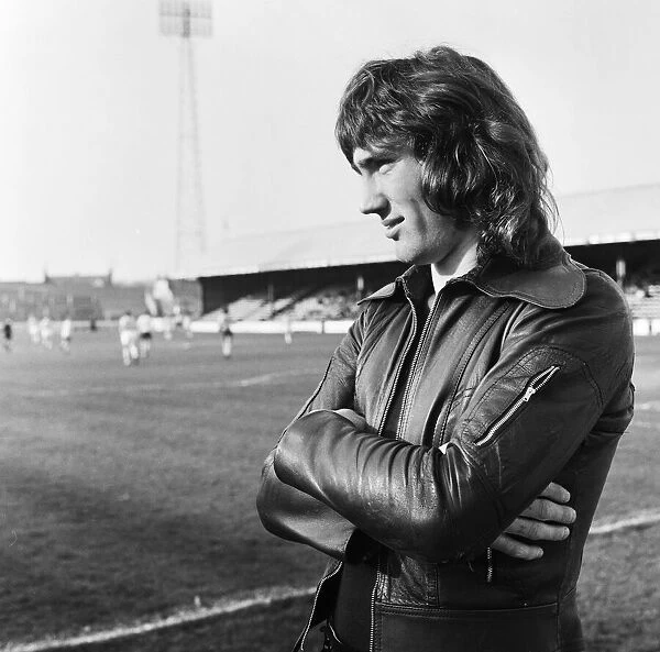 Footballer Robin Friday poses at Elm Park, home ground of Reading FC