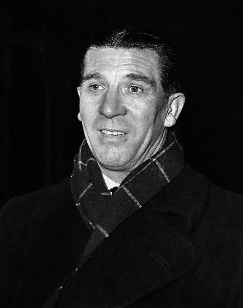 Footballer Ted Drake on his arrival at Kings Cross after his team Chelsea were defeated