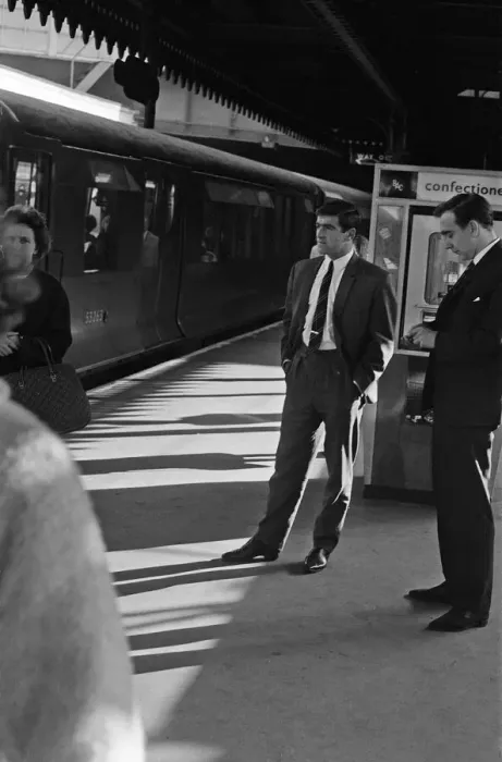 Framed Print : Footballer Terry Venables on his way to work using public transport in London