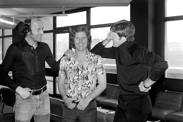 Footballers: Terry Mancini, Alan Ball, Emlyn Hughes. February 1975 75-00633-002