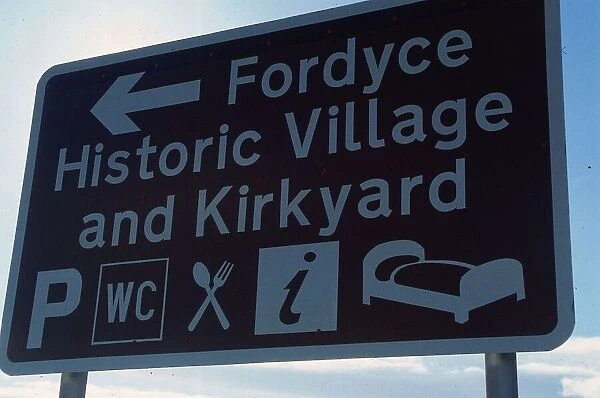Fordyce Castle road sign, circa 1990