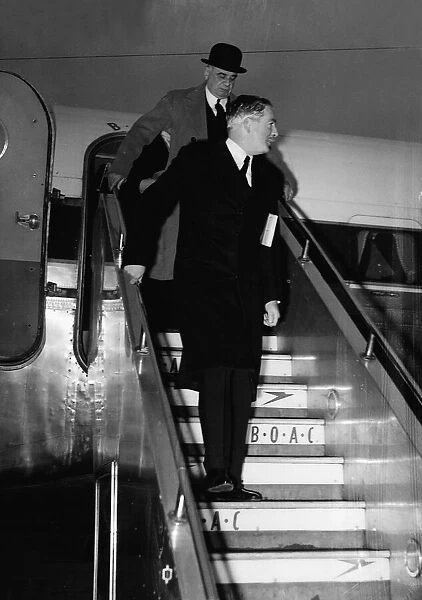 Foreign Secretary Anthony Eden seen here returning to London Airport 1952