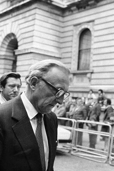 Foreign Secretary Lord Carrington arrives in Downing Street for a cabinet meeting with