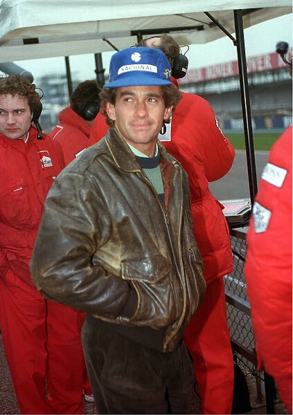 Formula 1 Silverstone Practice session March 1993 Racing driver Ayrton Senna casually