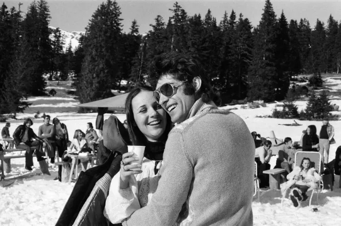 Framed Print : Formula One motor racing driver Francois Cevert enjoys some time off with a girl friend