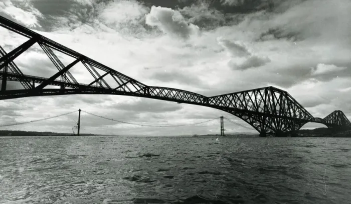 Framed Print : Forth Bridge June 1962 With new Forth Road Bridge being built in backgoround Framed Print : Forth Bridge June 1962 With new Forth Road Bridge being built in backgoround