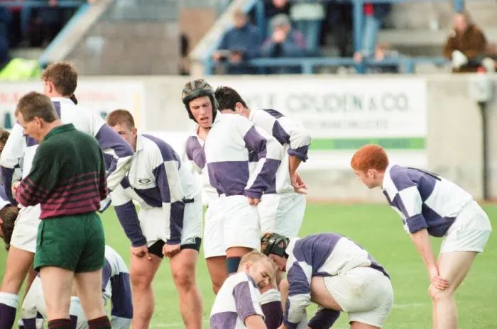 Framed Print : Forthbank Stadium, 26th September 1995. Gavin Hastings makes his last big-game Framed Print : Forthbank Stadium, 26th September 1995. Gavin Hastings makes his last big-game