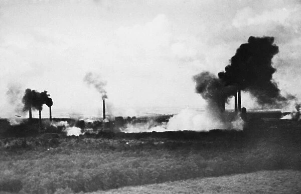 The Fortuna power station, near Cologne, Germany under attack
