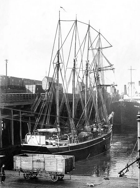 The four-masted barquentine sailing ship Helga iloading coal at Tyne Docks, River Tyne