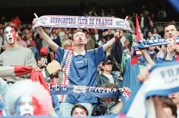 Framed Print : France 3-1 Bulgaria, Euro 1996 Group B match at St James Park, Newcastle Framed Print : France 3-1 Bulgaria, Euro 1996 Group B match at St James Park, Newcastle