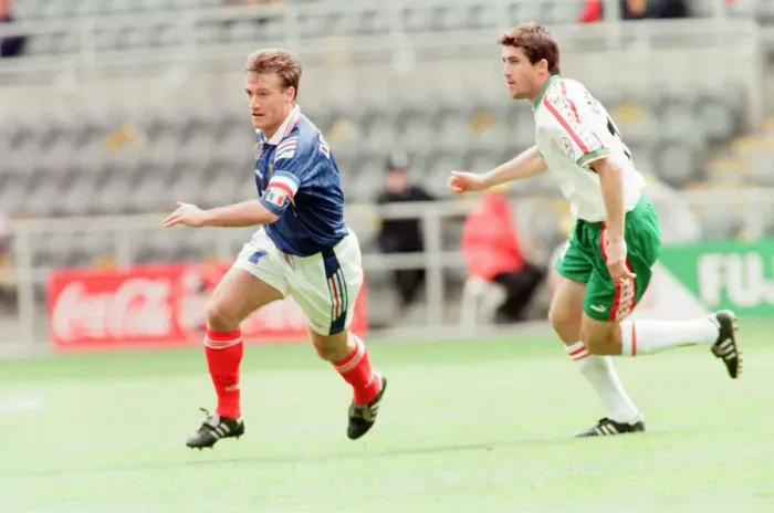 Framed Print : France 3-1 Bulgaria, Euro 1996 Group B match at St James Park, Newcastle Framed Print : France 3-1 Bulgaria, Euro 1996 Group B match at St James Park, Newcastle