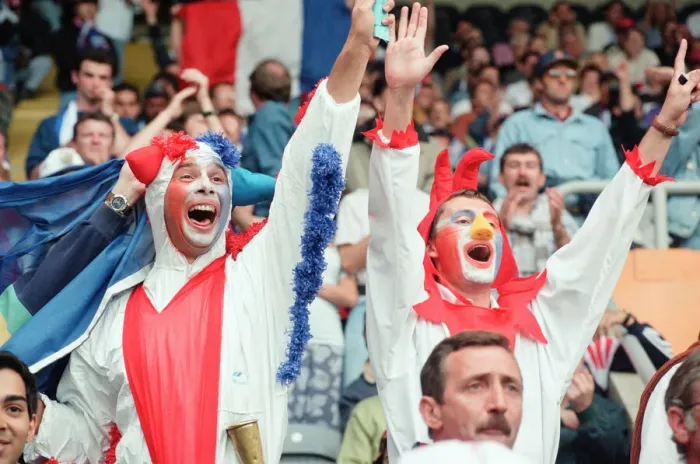 Framed Print : France 3-1 Bulgaria, Euro 1996 Group B match at St James Park, Newcastle