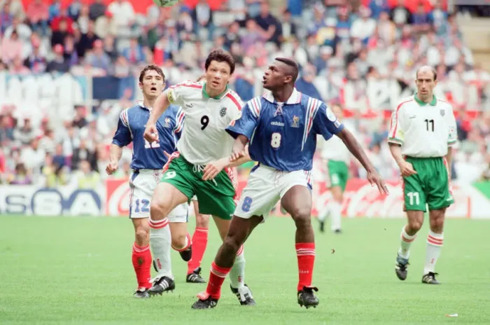 Framed Print : France 3-1 Bulgaria, Euro 1996 Group B match at St James Park, Newcastle Framed Print : France 3-1 Bulgaria, Euro 1996 Group B match at St James Park, Newcastle
