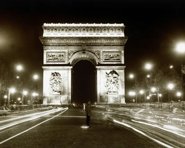 Framed Print : France Paris August 1960 Arc De Triomphe shot from Champs Elysees at night Framed Print : France Paris August 1960 Arc De Triomphe shot from Champs Elysees at night