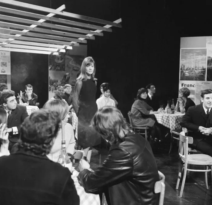 Framed Print : Francoise Hardy, french singer, makes a guest appearance on ITV music show They Framed Print : Francoise Hardy, french singer, makes a guest appearance on ITV music show They