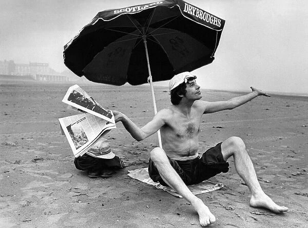 Frank Armitage lapping up the British Summer Weather on the beach at Seaton Carew
