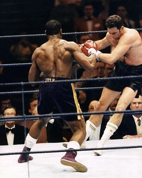 Frank Bruno Boxer knocks out John Emmen in the 1st Round at The Albert Hall