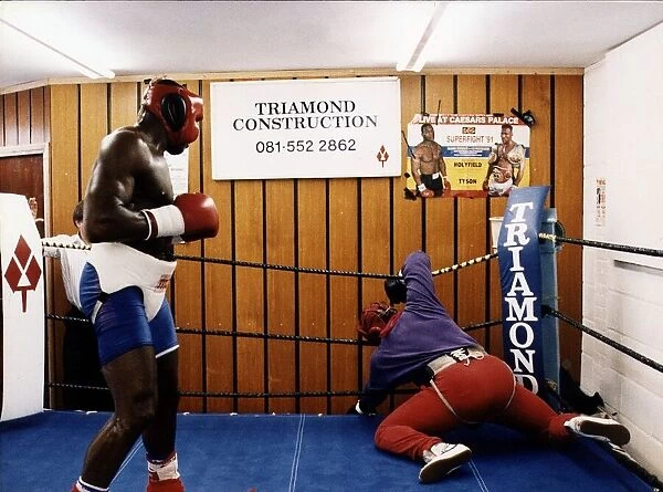 Frank Bruno boxer sparring in the gym