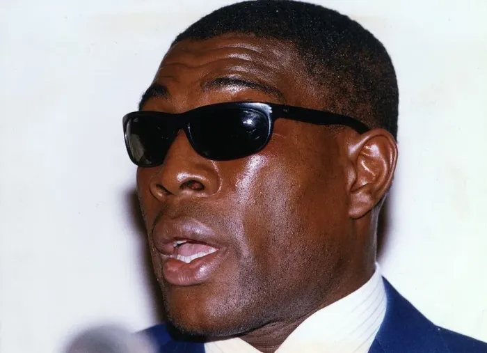 Framed Print : Frank Bruno boxer wearing sunglasses Framed Print : Frank Bruno boxer wearing sunglasses