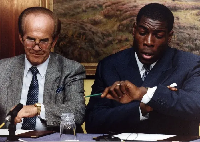 Framed Print : Frank Bruno Boxing Sitting at table with mickey duff after regaining his licence to box Framed Print : Frank Bruno Boxing Sitting at table with mickey duff after regaining his licence to box