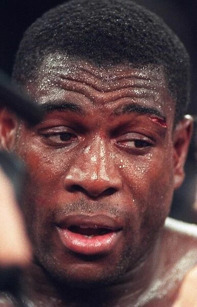 Frank Bruno looks despondent after losing his WBC world title to Mike Tyson in Las Vegas