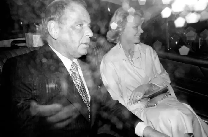 Framed Print : Frank Sinatra and Barbara Marx. Frank Sintara and his girlfriend Barbara Marx leaving Framed Print : Frank Sinatra and Barbara Marx. Frank Sintara and his girlfriend Barbara Marx leaving