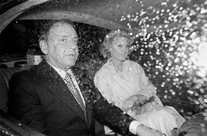 Framed Print : Frank Sinatra and Barbara Marx. Frank Sintara and his girlfriend Barbara Marx leaving Framed Print : Frank Sinatra and Barbara Marx. Frank Sintara and his girlfriend Barbara Marx leaving