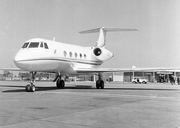 Frank Sinatra Gulfstream private jet after it had landed at Gatwick Airport