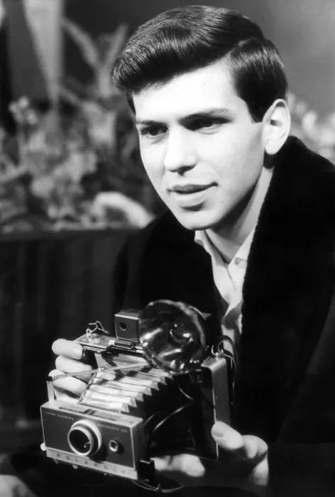 Framed Print : Frank Sinatra Junior son of Frank Sinatra with Polaroid camera