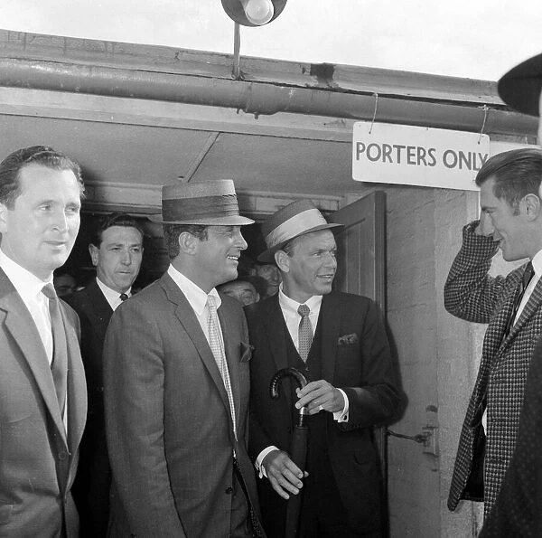 Frank Sinatra seen here arriving at Heathrow airport in the summer of 1961 with Dean