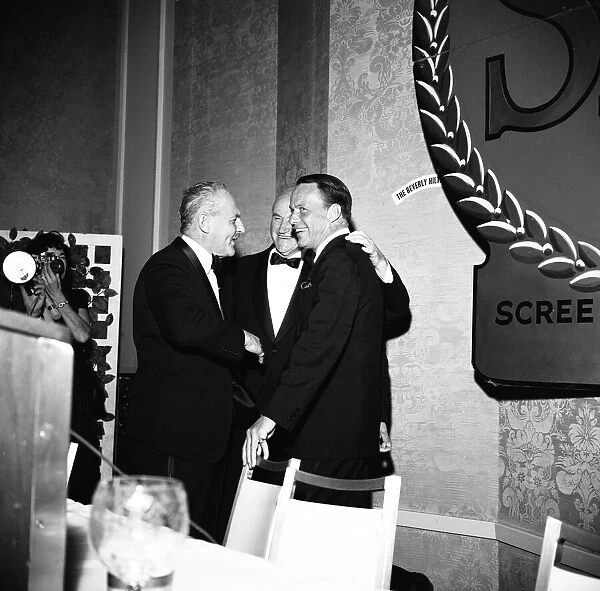 Frank Sinatra seen here receiving a milestone award presented by the Screen Producers