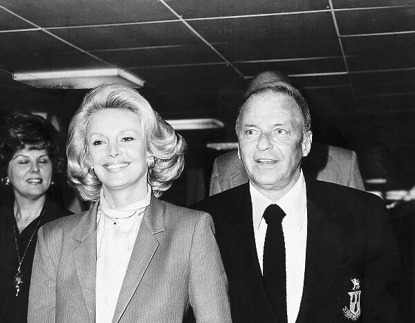 Frank Sinatra singer and actor arrives at Heathrow Airport off Concorde with his wife