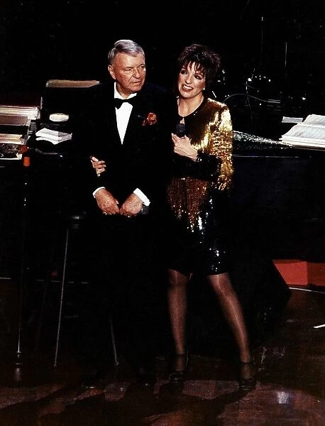 Frank Sinatra singer and actor with Liza Minneli April 1989