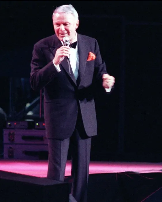 Framed Print : Frank Sinatra on stage in concert Ibrox July 1990 Glasgow