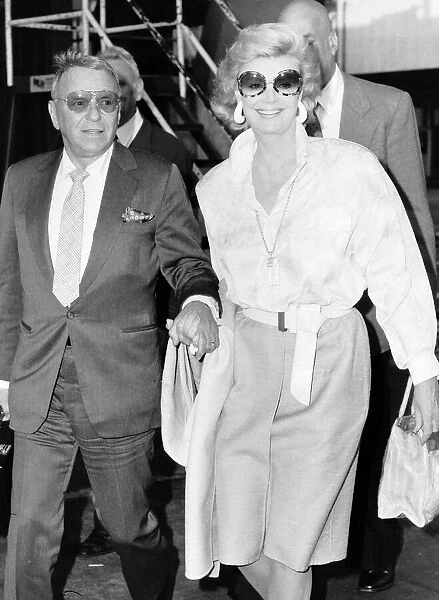 Frank Sinatra and wife at Heathrow on their way to a charity concert