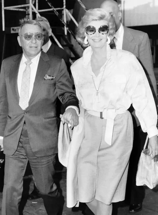 Framed Print : Frank Sinatra and wife at Heathrow on their way to a charity concert