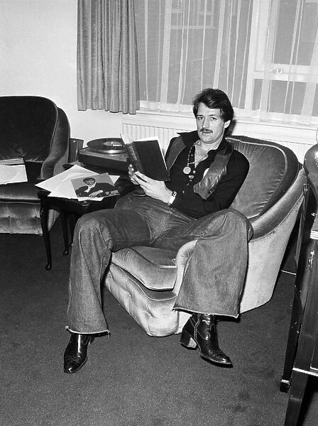 Frank Worthington Leicester and England footballer seen here at his Leicester flat