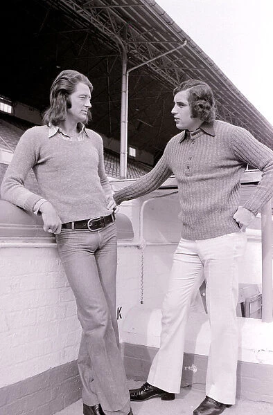 Frank Worthington Leicester and England footballer seen here with his team mate Peter