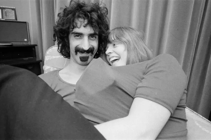 Framed Print : Frank Zappa. American musician. Pictured here with his wife Gail, in London Framed Print : Frank Zappa. American musician. Pictured here with his wife Gail, in London