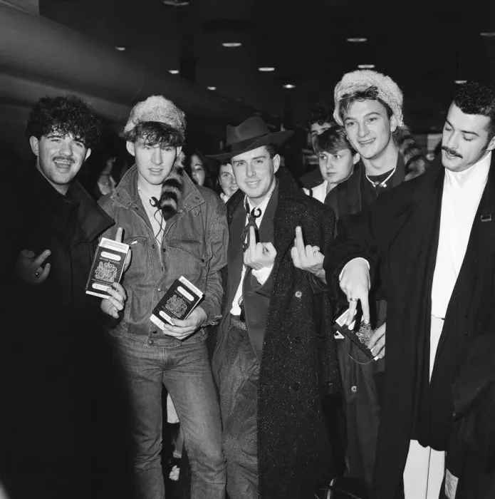 Framed Print : Frankie Goes To Hollywood band members pictured at London Airport