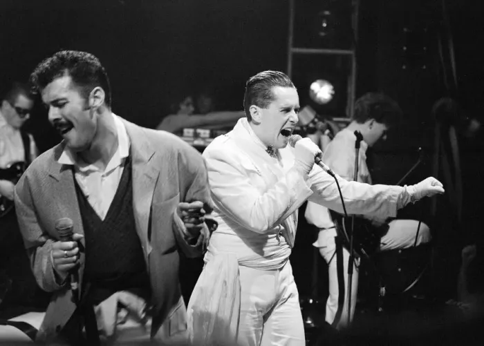 Framed Print : Frankie Goes To Hollywood, performing in Washington during their US tour Framed Print : Frankie Goes To Hollywood, performing in Washington during their US tour