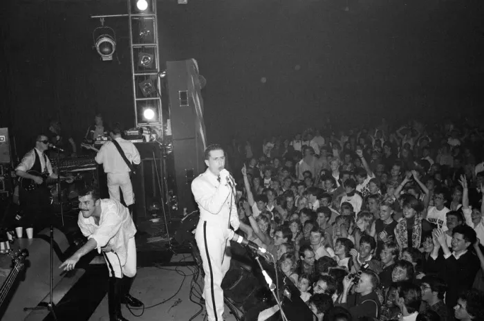 Framed Print : Frankie Goes To Hollywood, performing in Washington during their US tour Framed Print : Frankie Goes To Hollywood, performing in Washington during their US tour