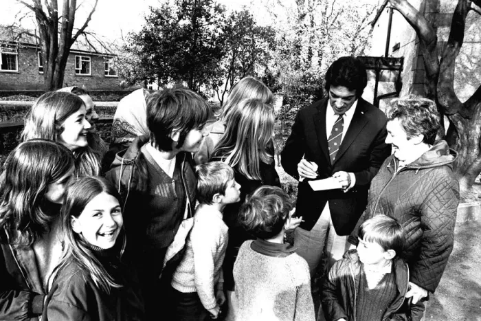 Framed Print : Frankie Vaughan signs autographs for fans during a visit to Ryton Park Country Club to Framed Print : Frankie Vaughan signs autographs for fans during a visit to Ryton Park Country Club to