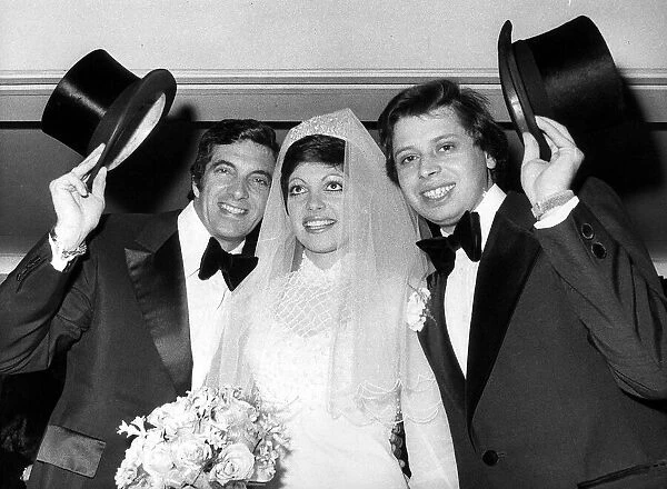 Frankie Vaughan the singer at his daughters wedding with his daughter and husband