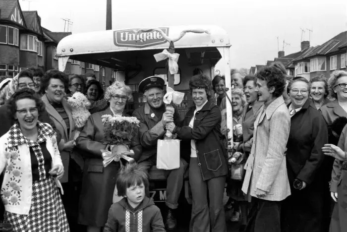 Framed Print : Fred the Milkman Retires: For twenty-one years Fred Horton has been delivering milk to Framed Print : Fred the Milkman Retires: For twenty-one years Fred Horton has been delivering milk to