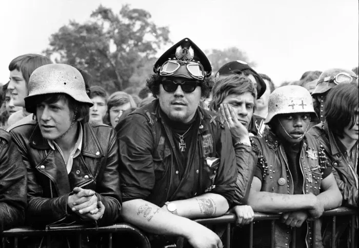 Framed Print : Free Festival at Hyde Park, Hells Angels in the crowd. 5th July 1969 Framed Print : Free Festival at Hyde Park, Hells Angels in the crowd. 5th July 1969