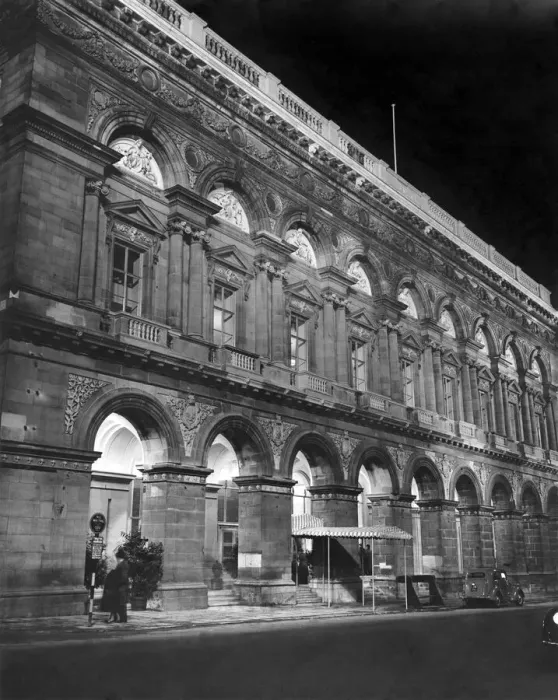Framed Print : The Free Trade Hall floodlit prior to the opening by Her Majesty the Queen Framed Print : The Free Trade Hall floodlit prior to the opening by Her Majesty the Queen