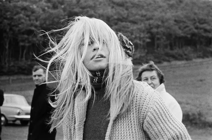 Framed Print : French actress Brigitte Bardot on location in Scotland during filming of her latest movie Framed Print : French actress Brigitte Bardot on location in Scotland during filming of her latest movie